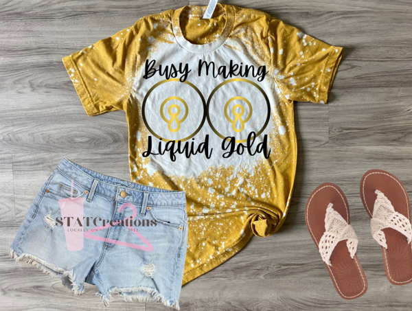 Liquid gold "gold" bleached tee