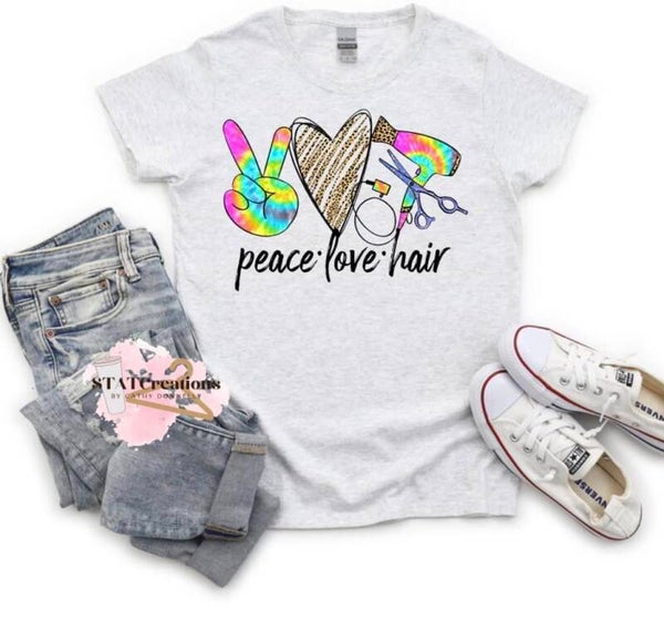 Peace Love Hair basic tee