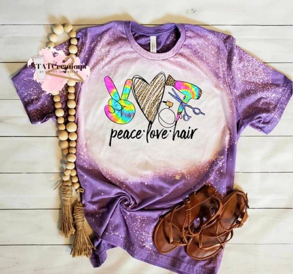 Peace Love Hair bleached tee