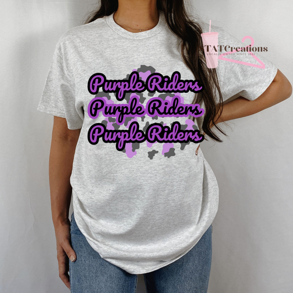 Purple Riders leopard background classic tee