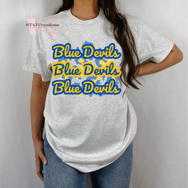 Blue Devils leopard background classic tee