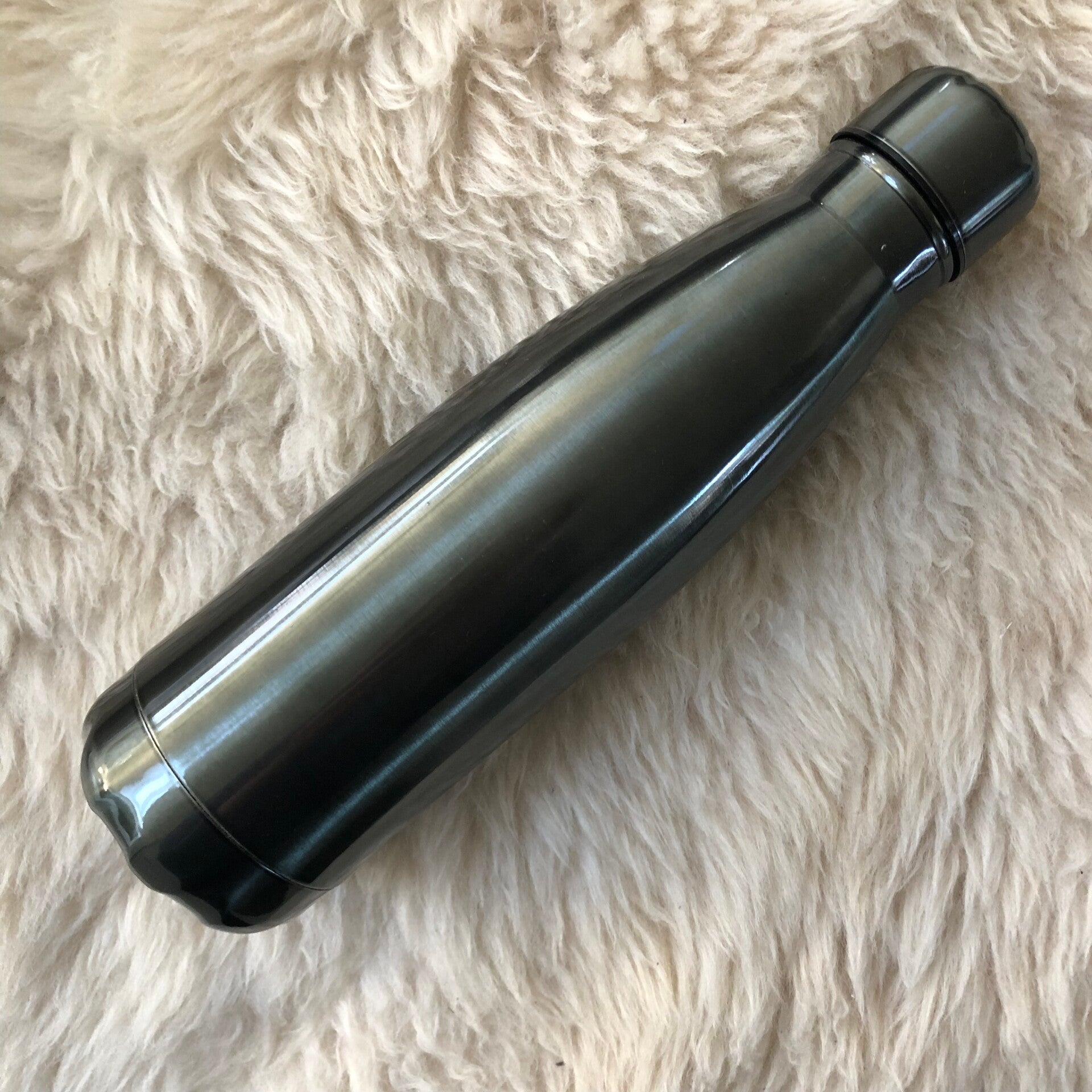 RVS-fles zwart met naam