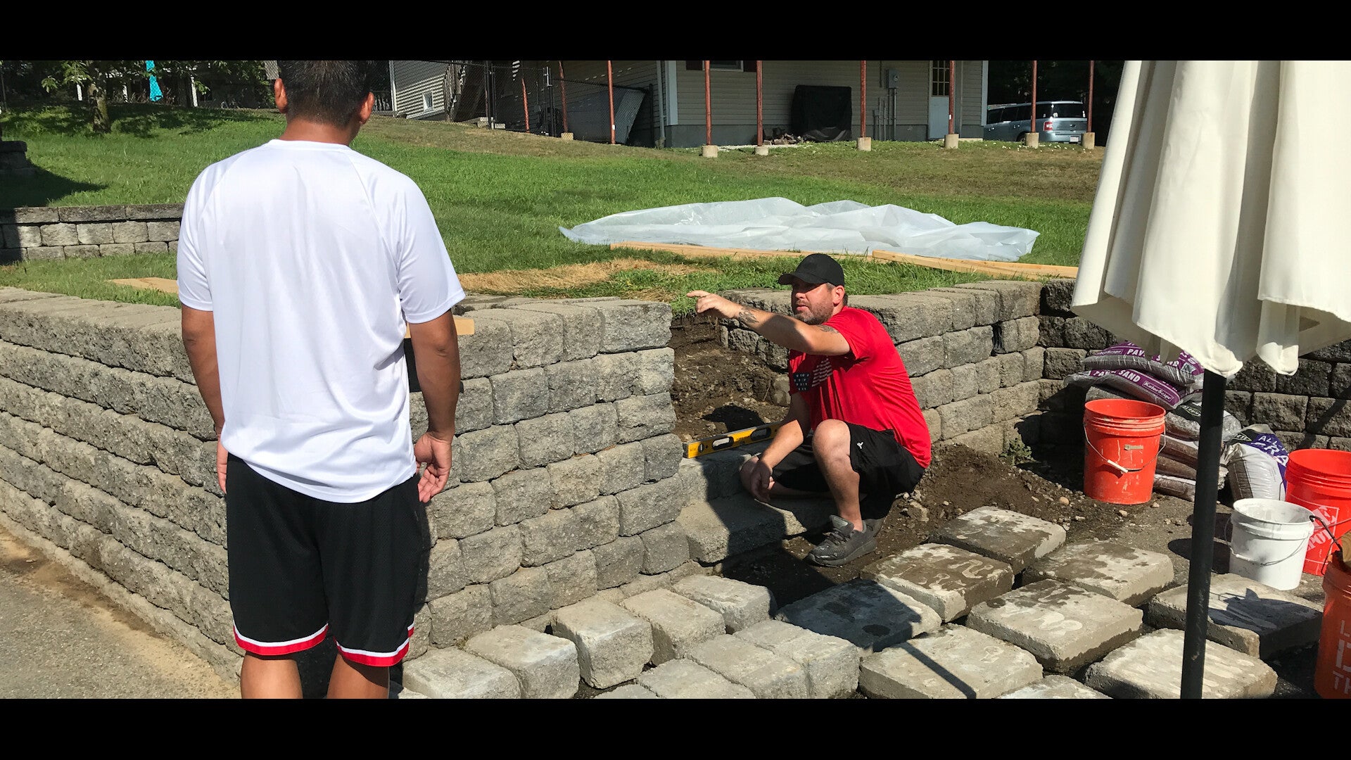 Stone Steps Rebuilding Wall