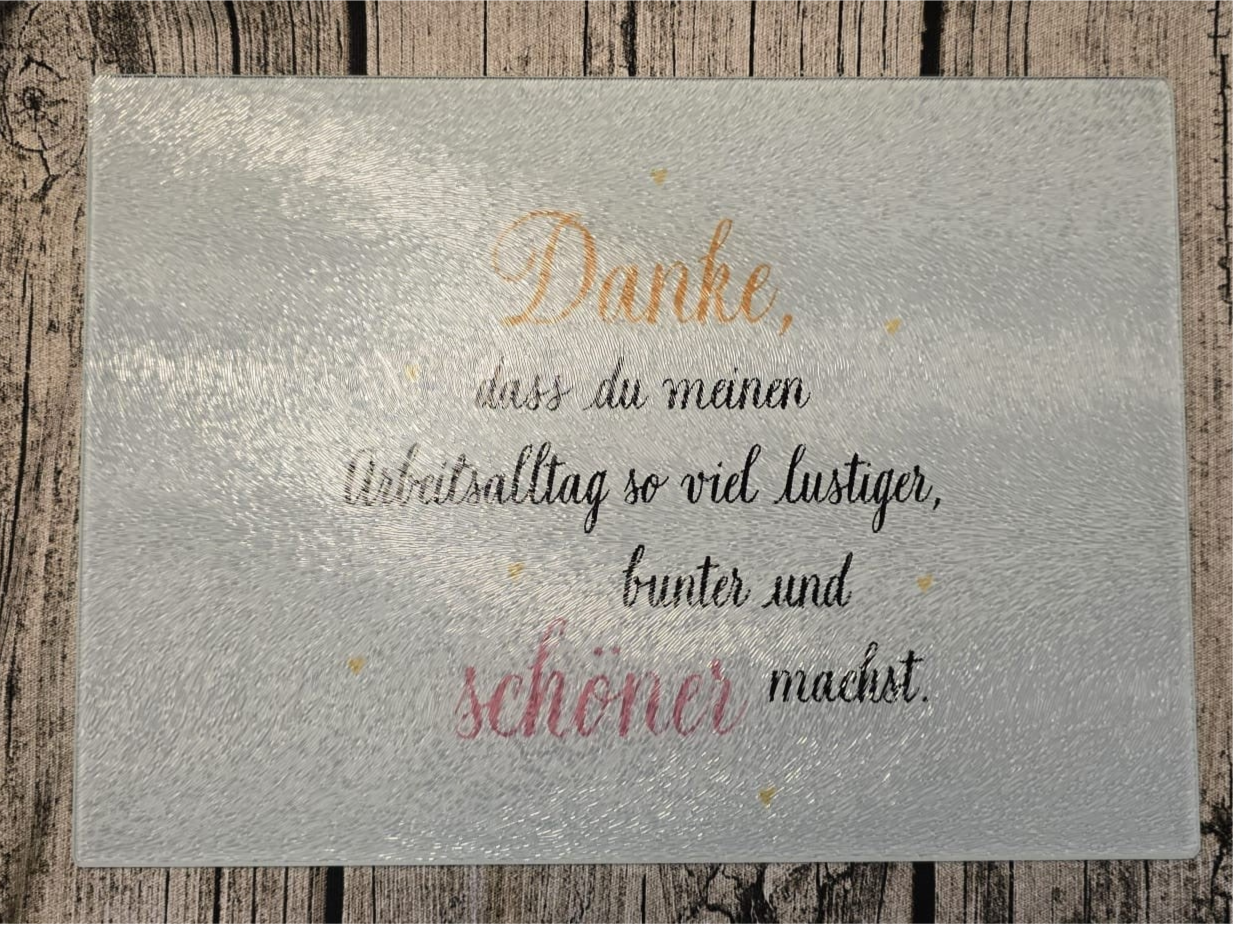 Glasbrettchen Danke an die Kollegin/ den Kollegen