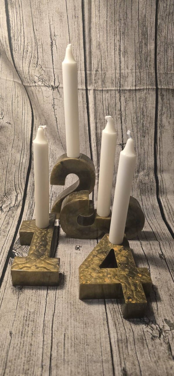 Adventszahlen Epoxidharz Schwarz-Gold