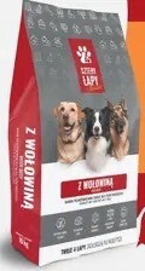 Pełnoporcjowa sucha karma z wołowiną dla psa Cztery Łapy BASIC 20kg