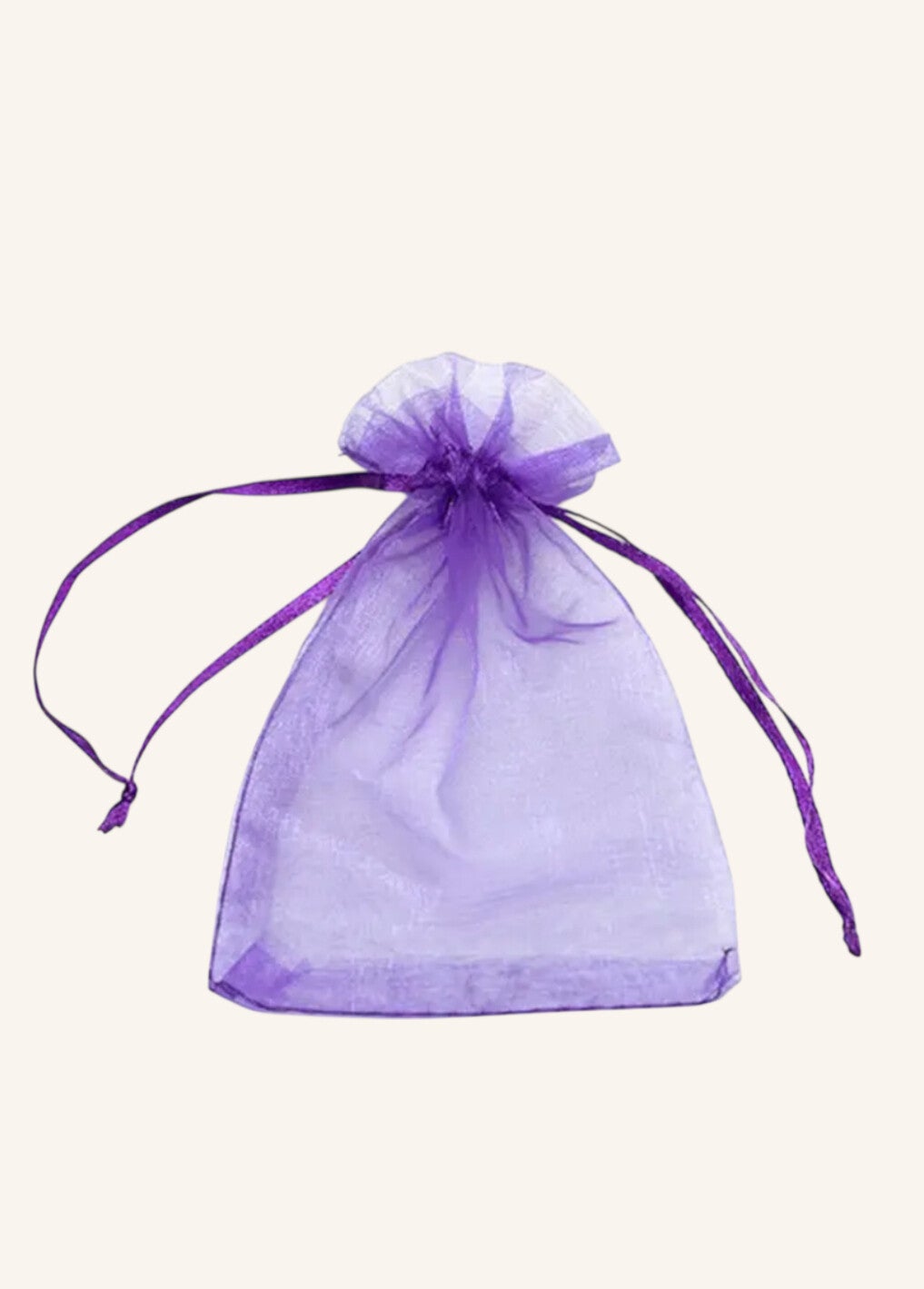 Sieradenzakje organza paars 9 x 12 cm