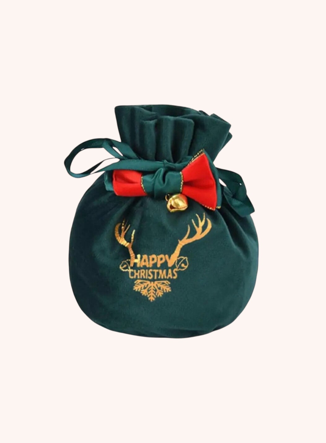 Sieradenzakje Christmas fluweel groen 10 x 12 cm