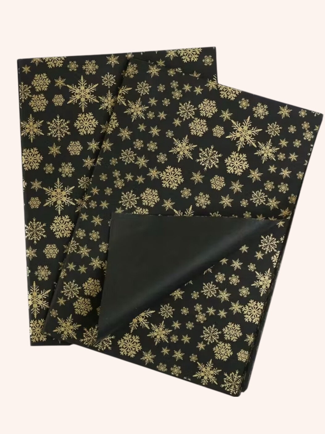 Inpakpapier kerst zwart goud 50 x 35 cm
