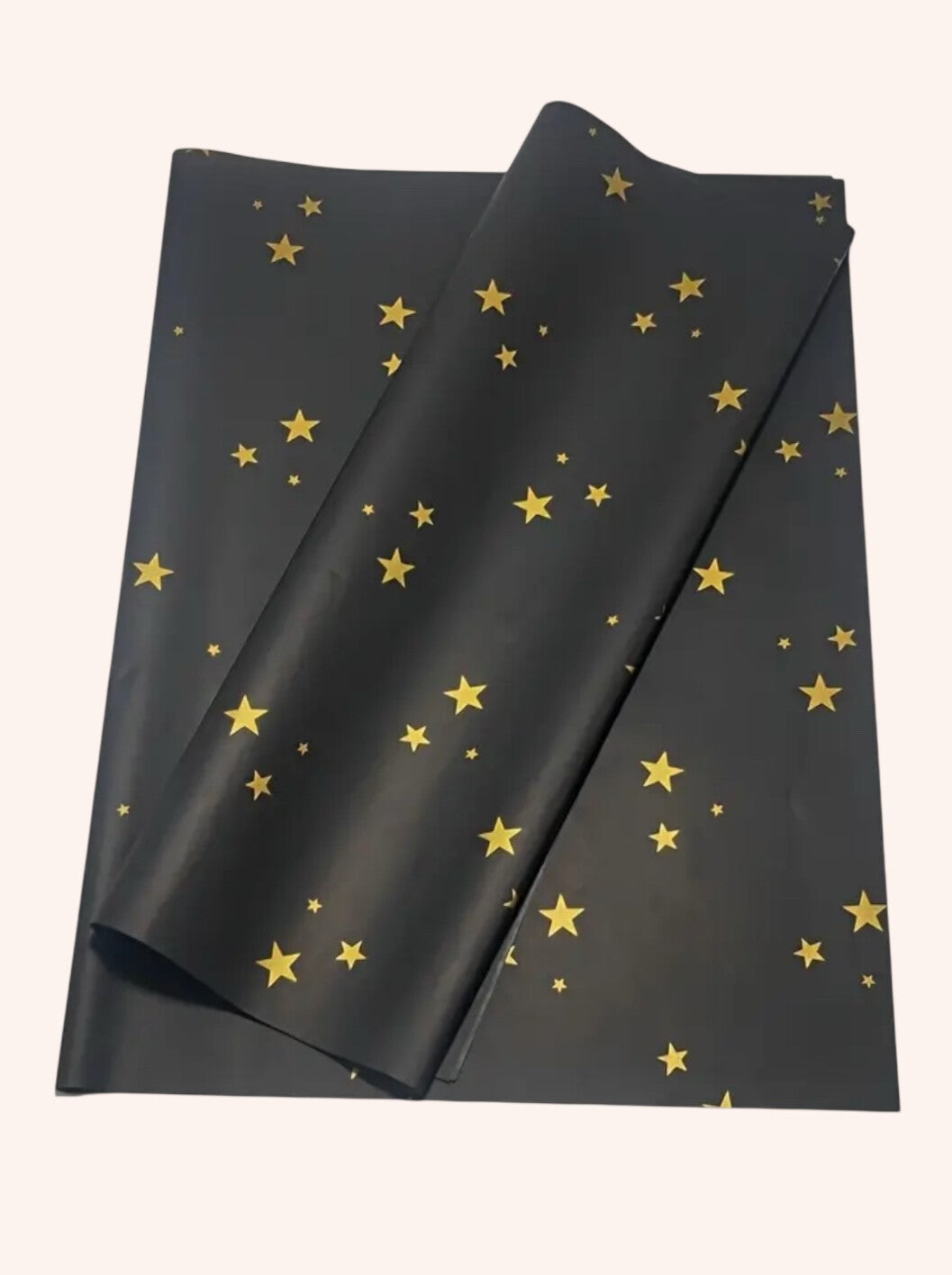 Inpakpapier sterren zwart goud 50 x 35 cm