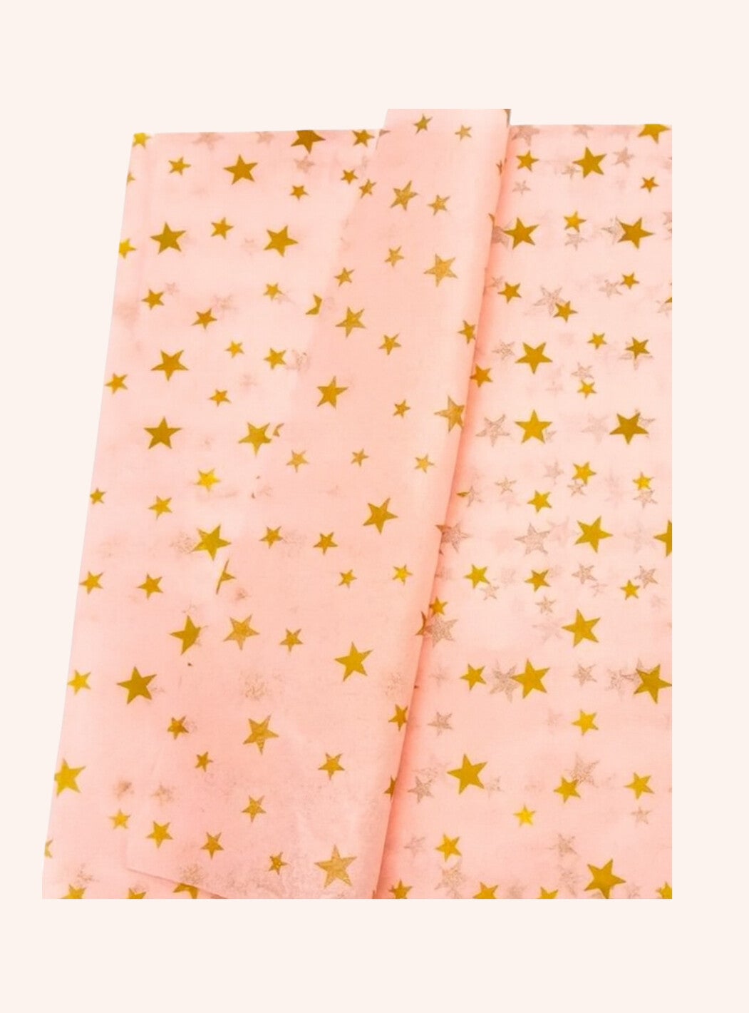 Inpakpapier sterren roze goud 50 x 35 cm