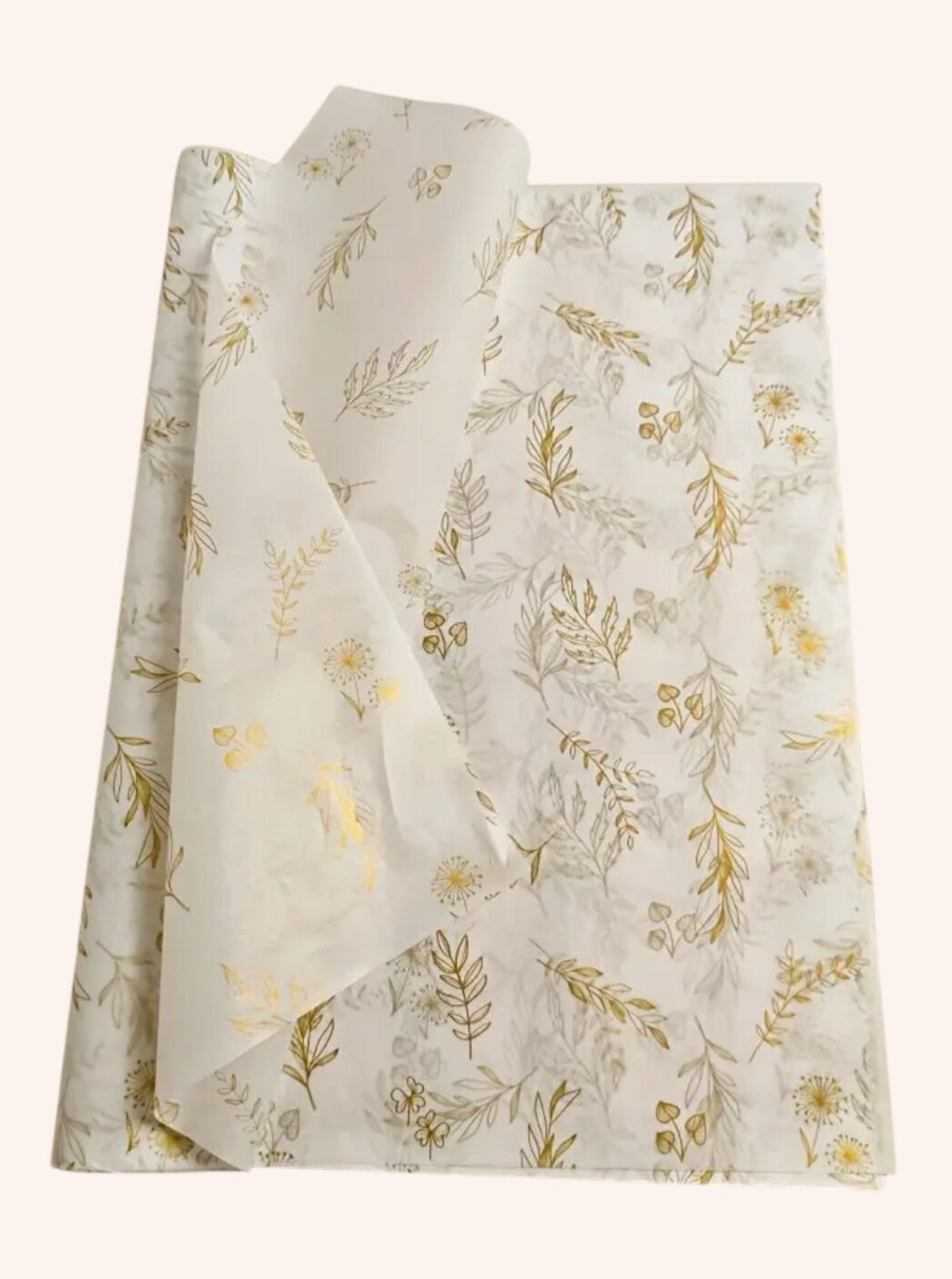 Inpakpapier gouden bloemen 50 x 35 cm
