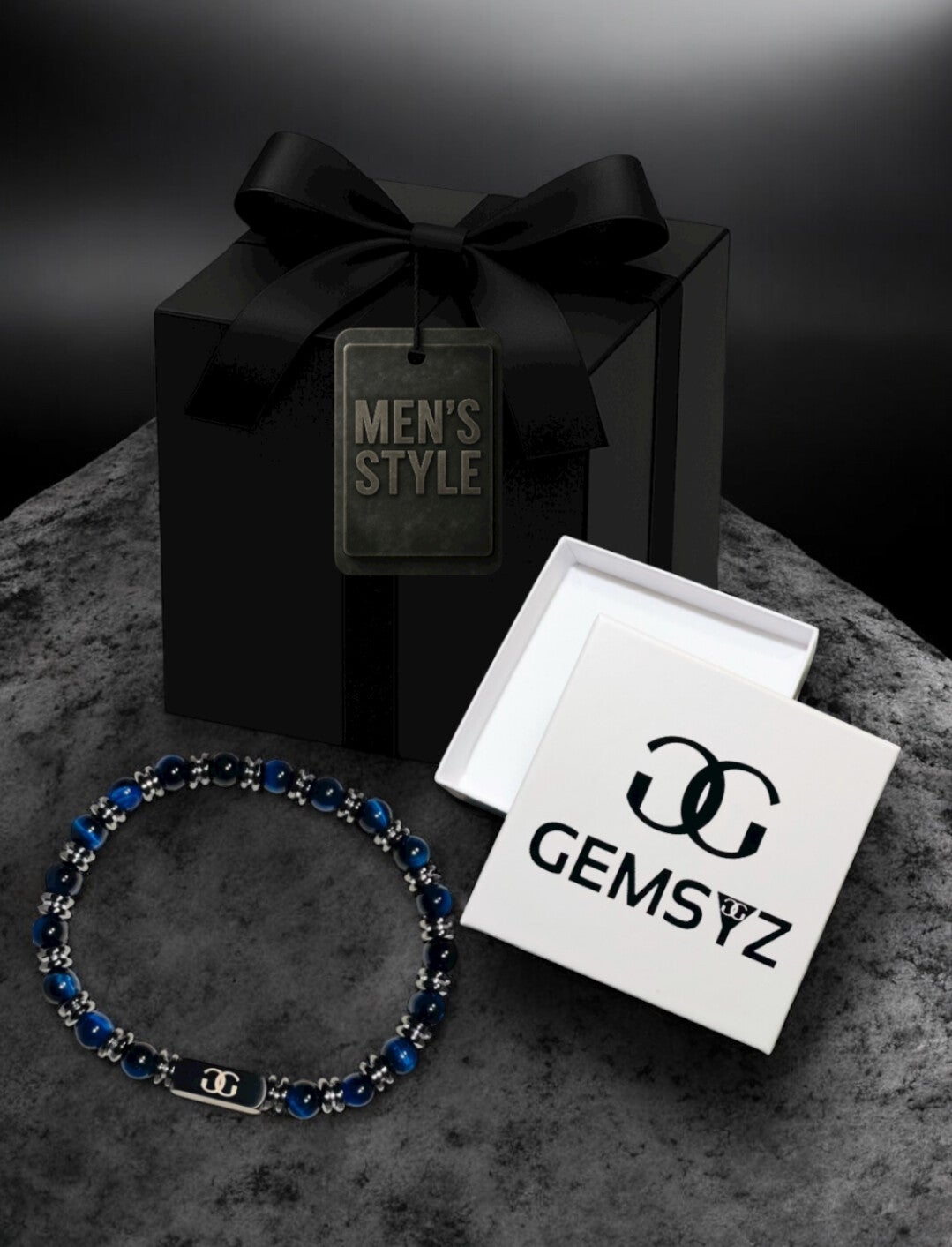 Herenarmband Giftset Blue Tiger Eye