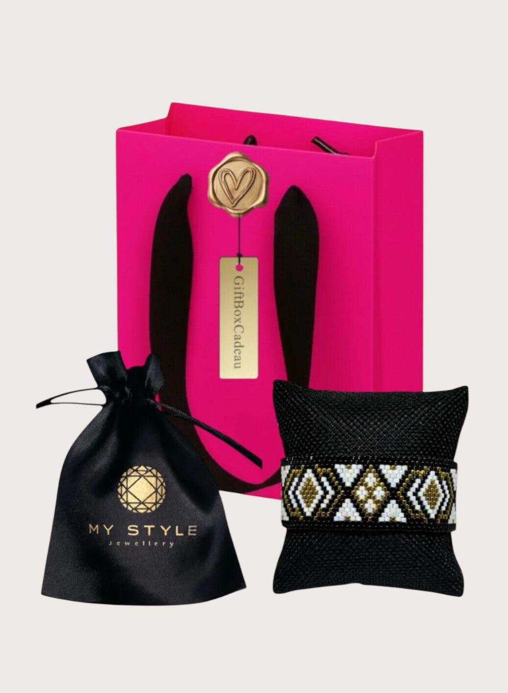 Statement Armband Giftset Diamond Majestic Ivory Gold