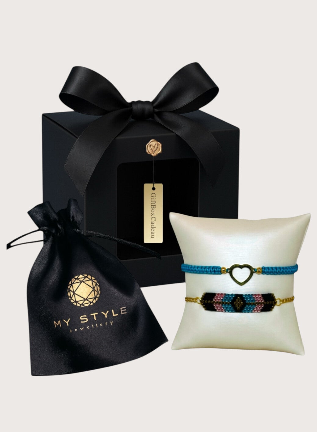 Boho Glam Armbanden Giftset 2 delig blue gold