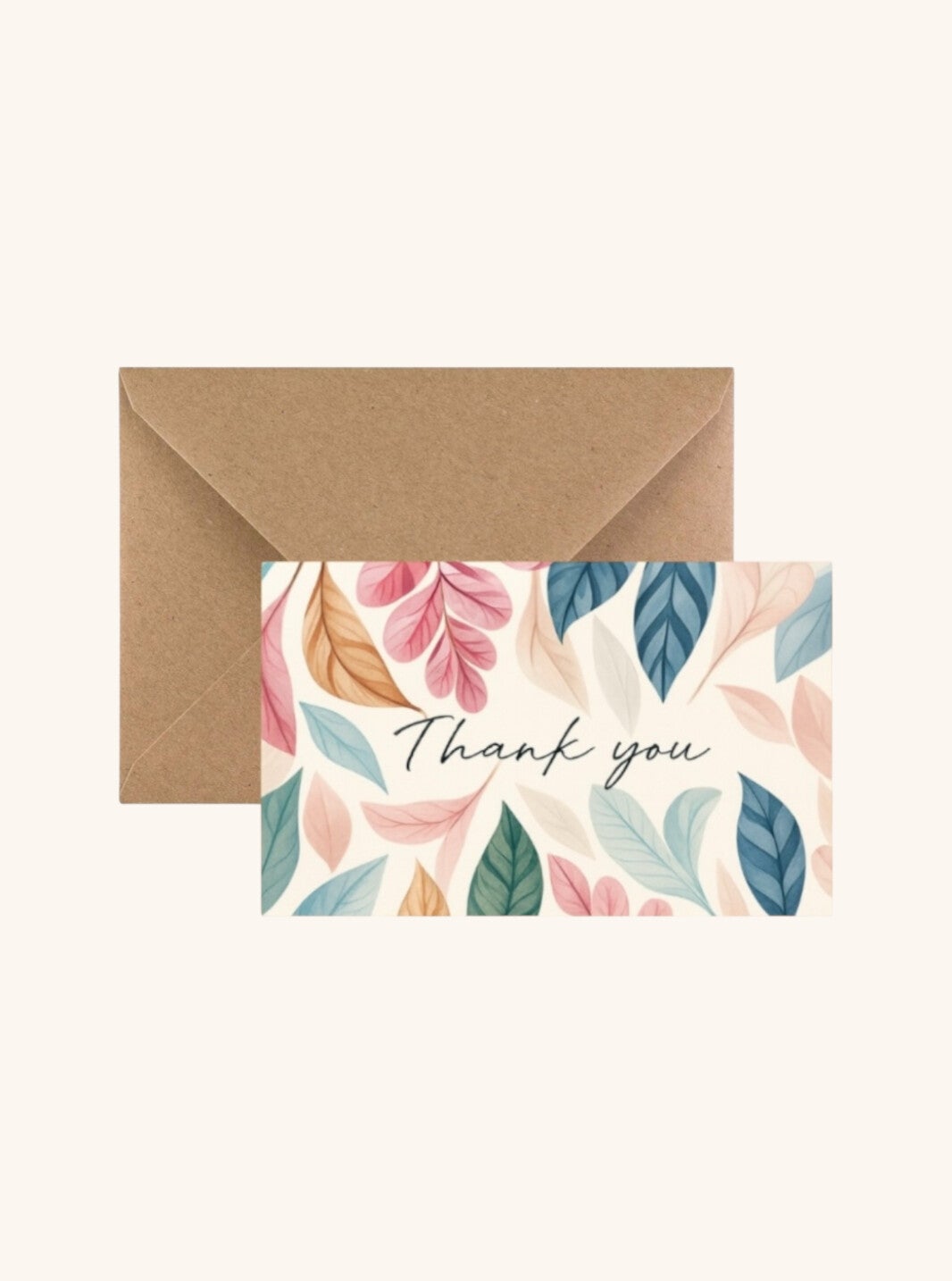 Bedankkaart Thanks meerkleurig bloemdesign