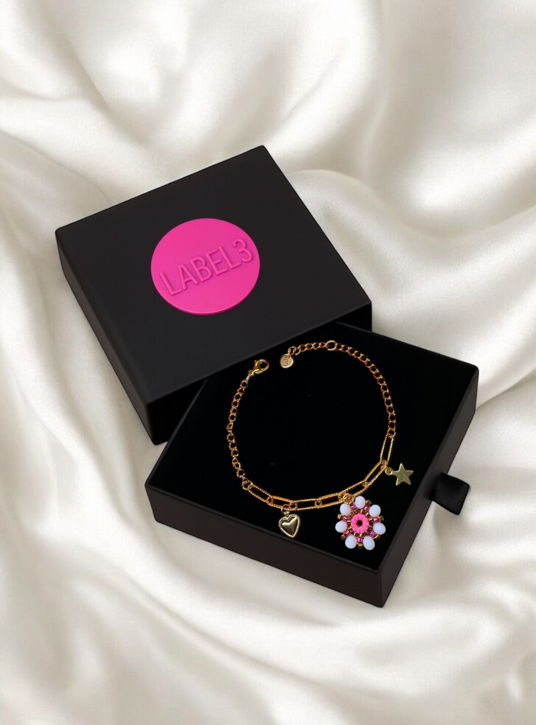 LABEL3 Armband Amora Bloom Pink Ivory