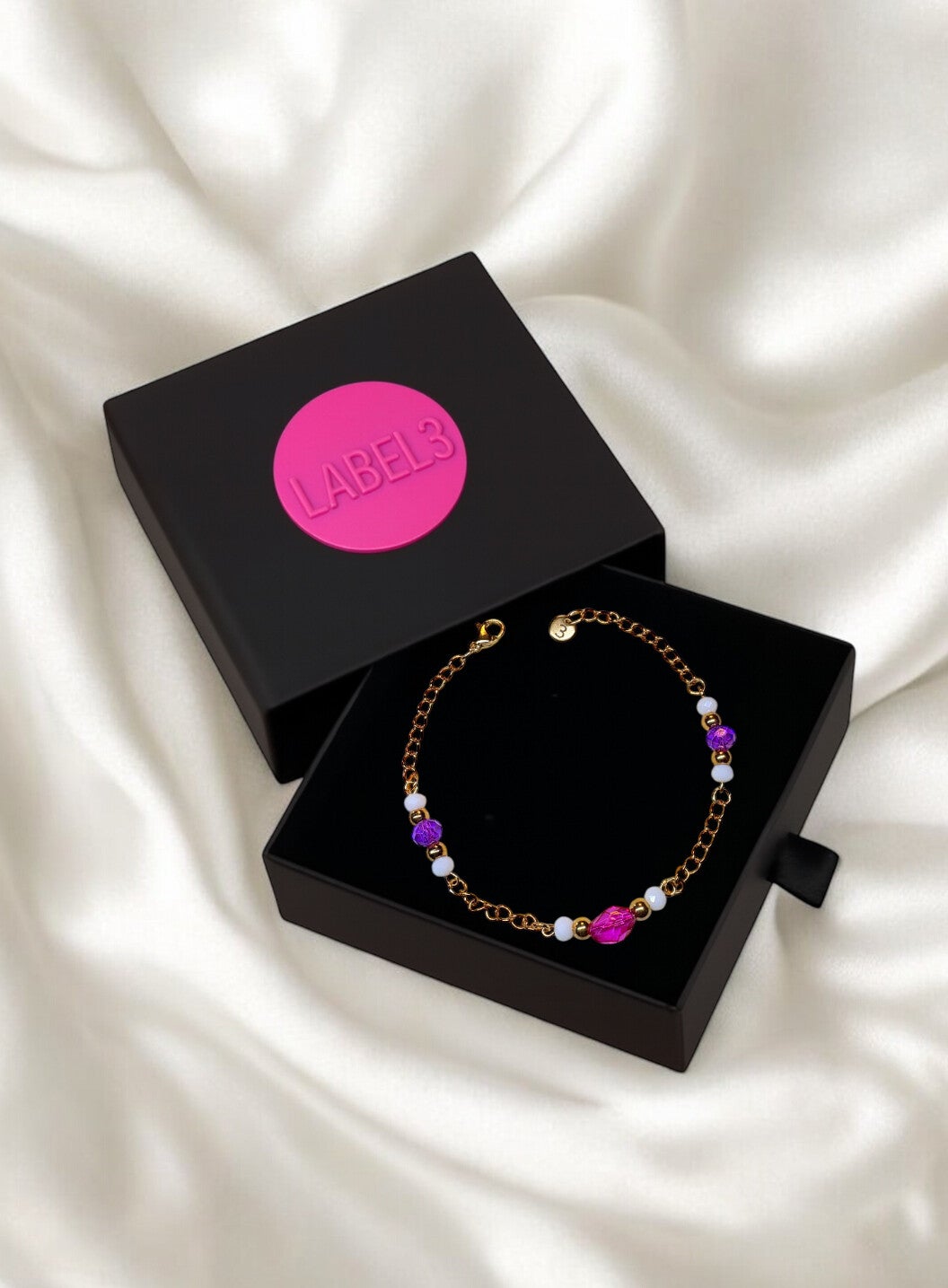 LABEL3 Armband Purple Rose