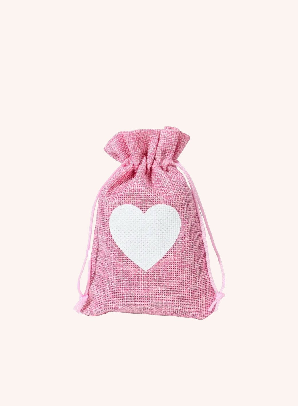 Sieradenzakje roze met hartje 10 x 15 cm