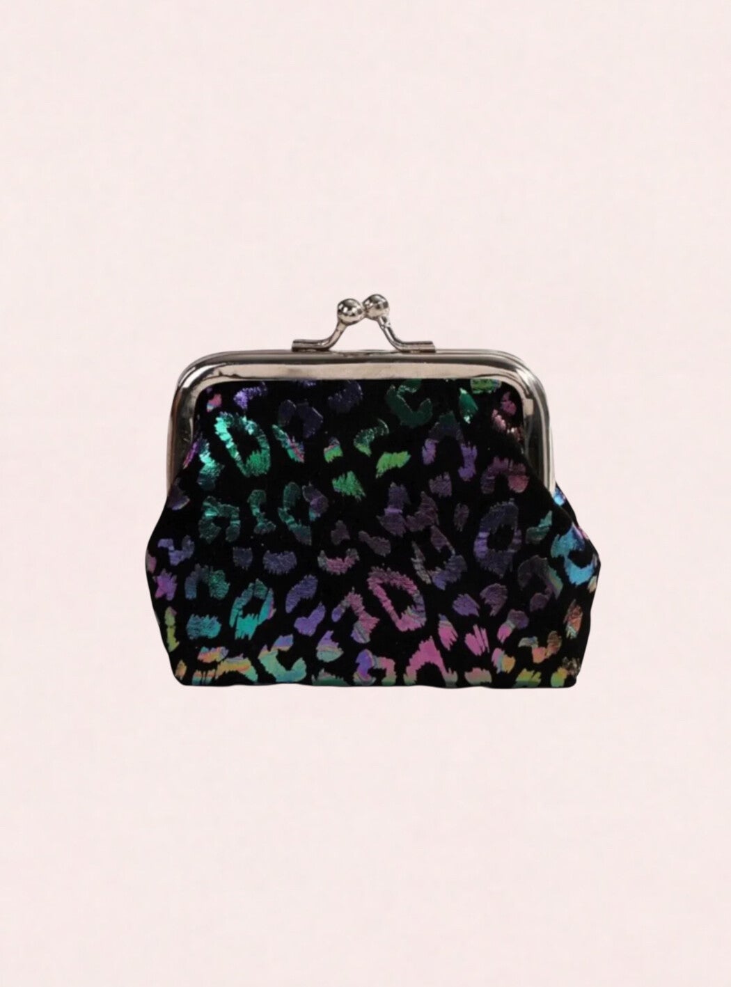 Muntgeld portemonnee luipaard print meerkleurig zwart