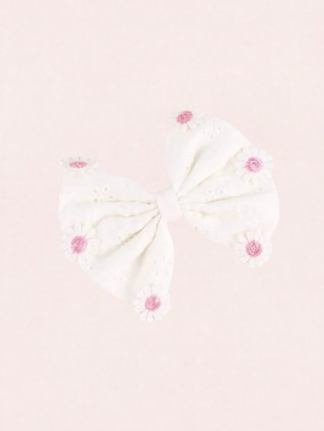 Haarclip strik roze wit