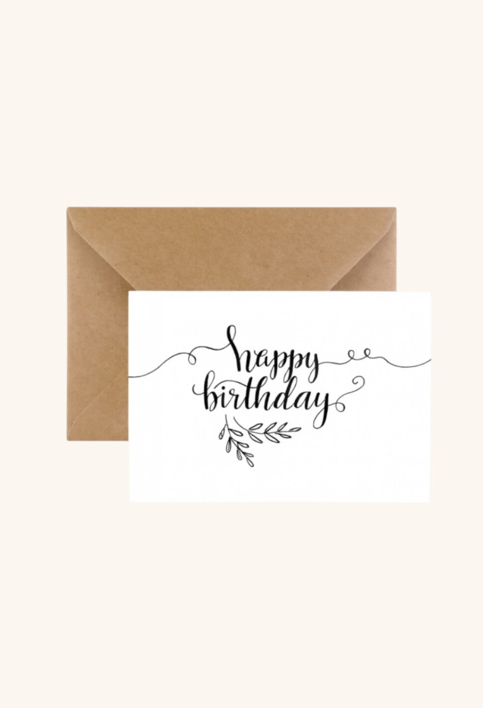 Wenskaart Happy Birthday zwart wit