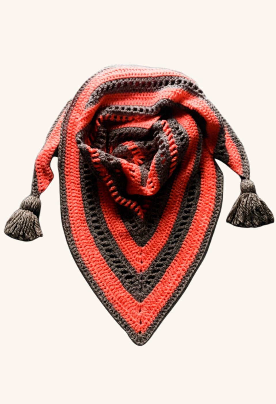 Gehaakte Sjaal Coral Sand Chevron