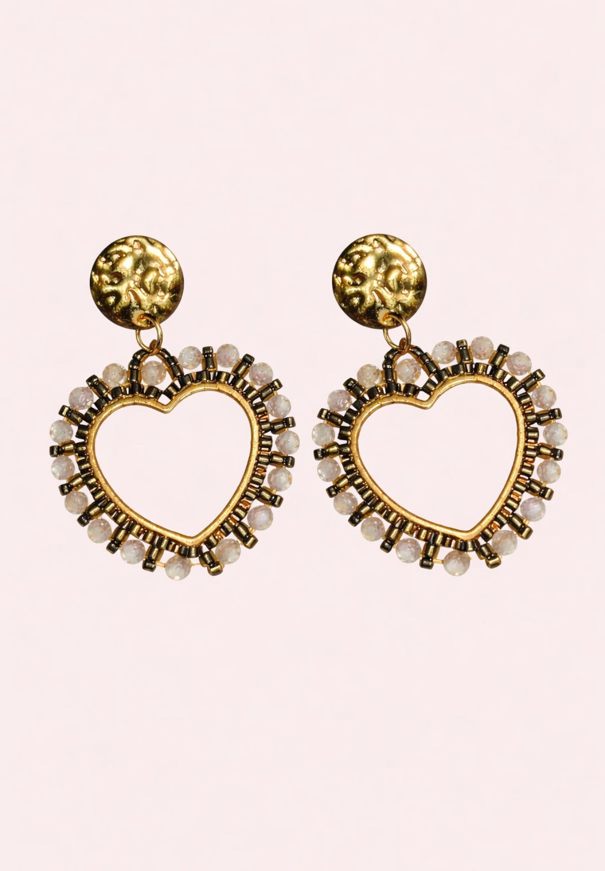 Hart Oorbellen met Maansteen