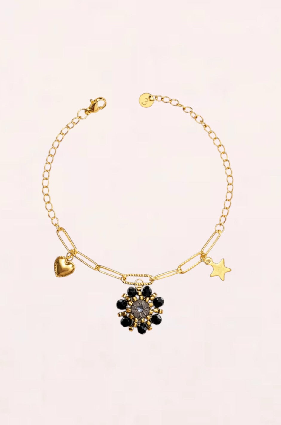 Bedelarmband gold Noir blossom