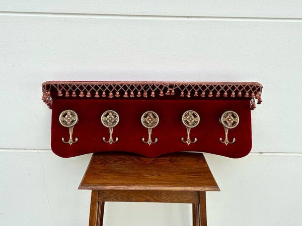 Kapstok | Rood Velours | Messing