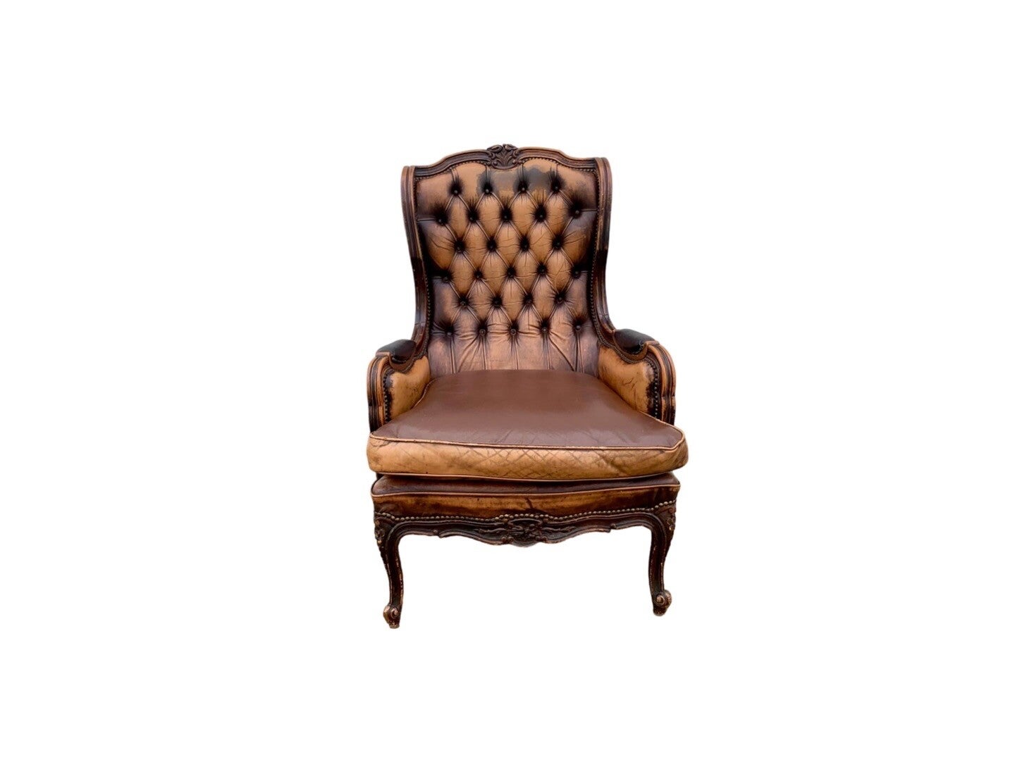 Bruin Leren Vintage Fauteuil