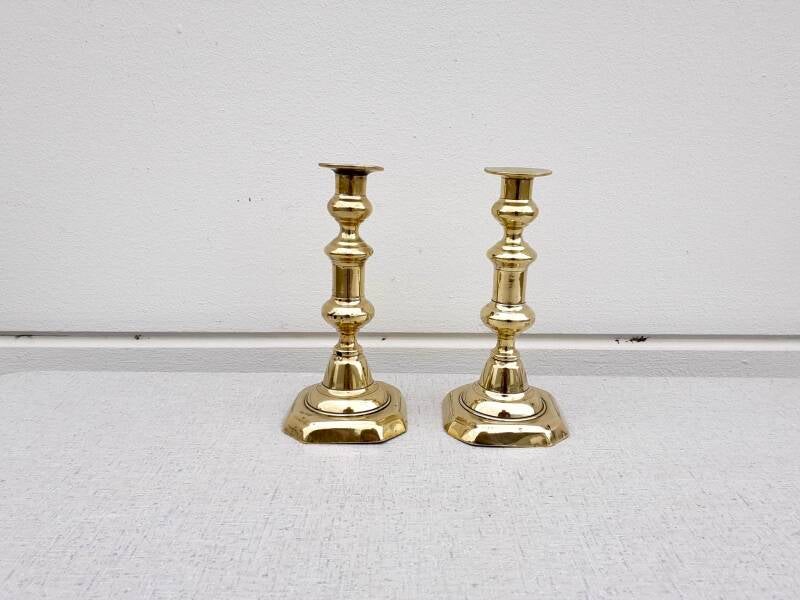 Antieke Messing Kandelaars 