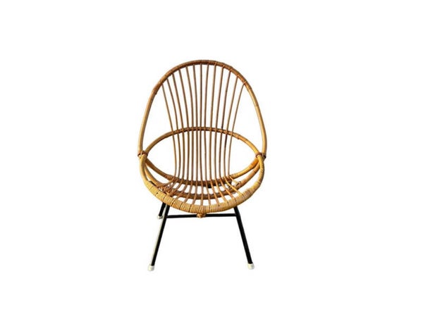 Mid-Century Rotan Lounge Stoel, Rohè Noordwolde