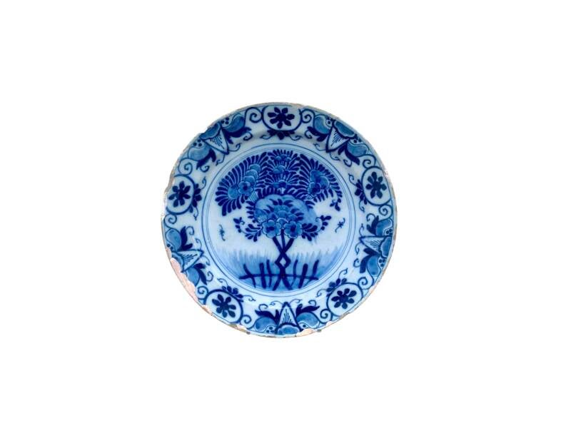 Antieke Delfts blauwe aardewerk schotel 