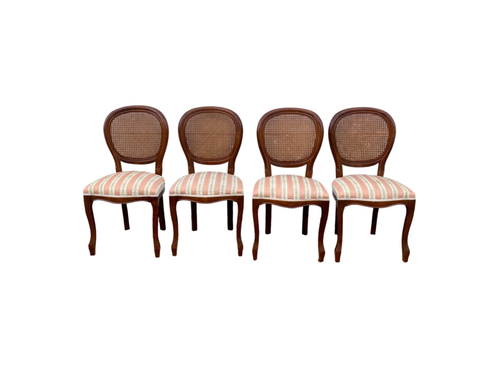 Klassieke, Notenhouten Eetkamerstoelen (4)