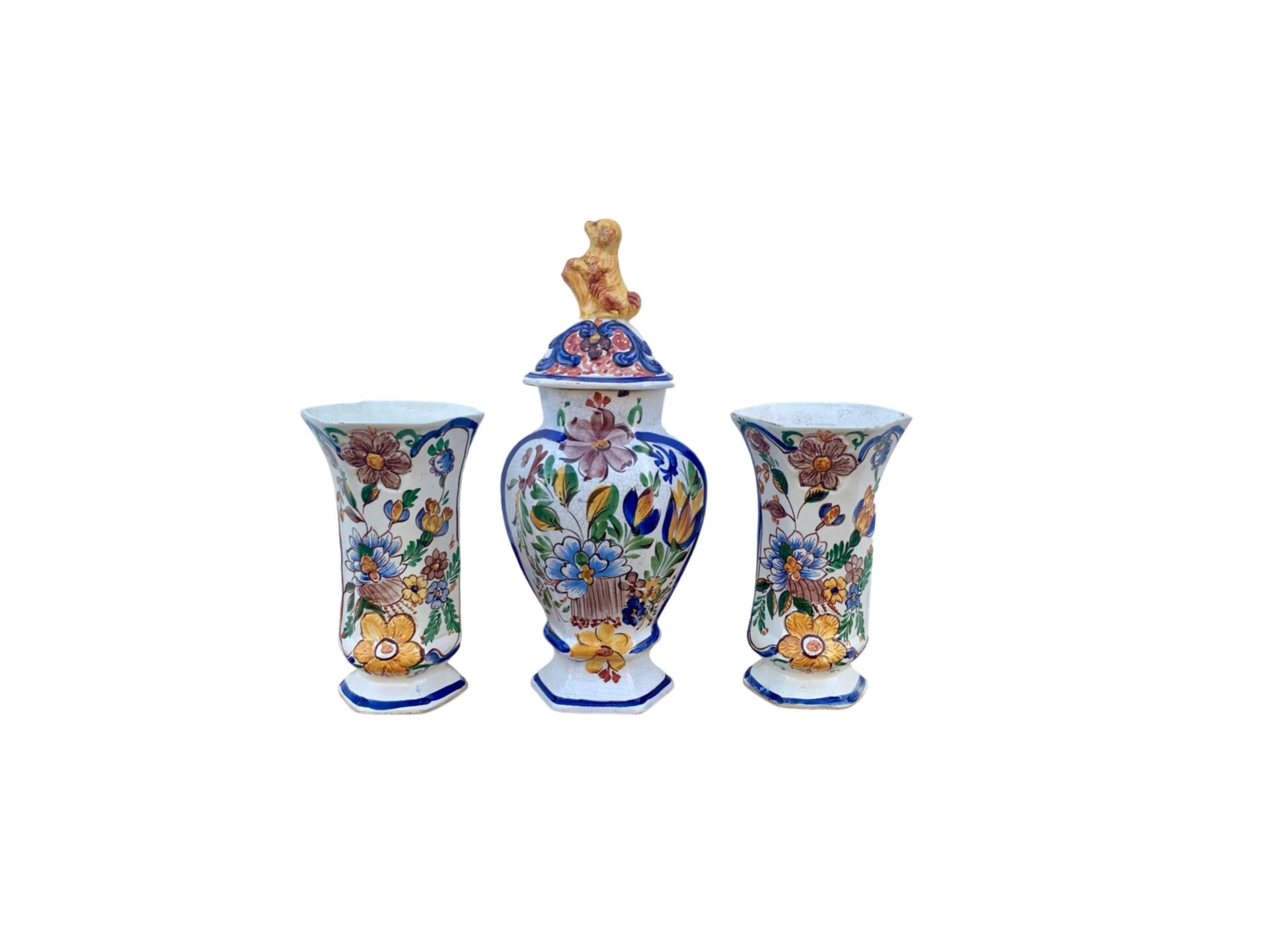 Drie-delig Aardewerk Kaststel | Oud Delft