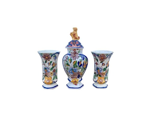 Drie-delig Aardewerk Kaststel | Oud Delft