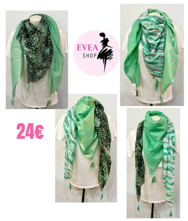 Foulard 4 parties vert