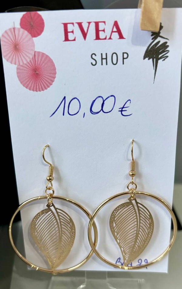 Boucle d'oreilles coordonnées "Feuilles"