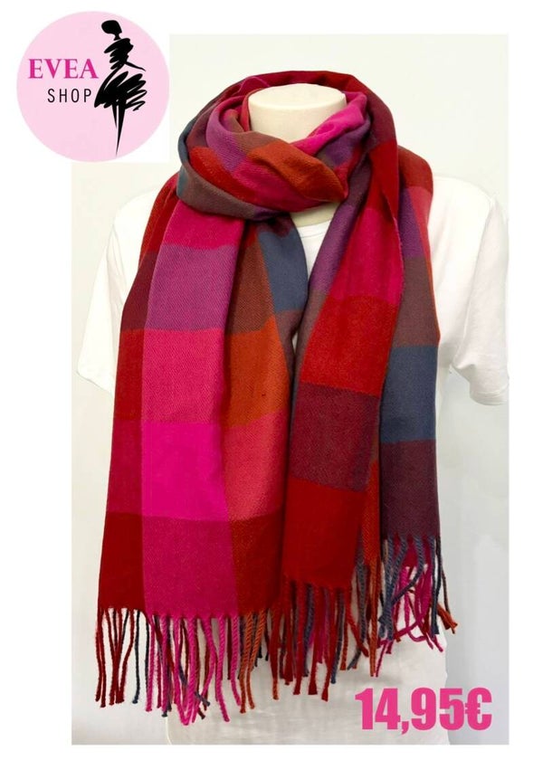 Echarpe multi rose foncé