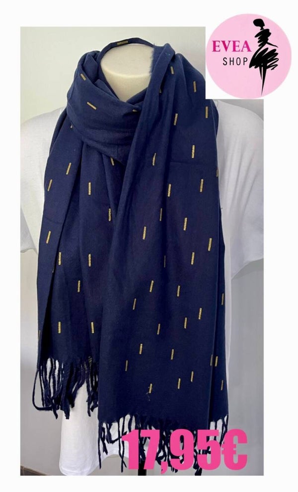 Echarpe bleu/doré