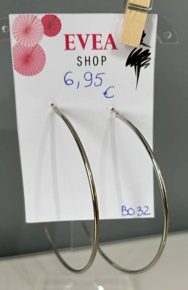 Boucles d'oreilles fins anneaux argentés