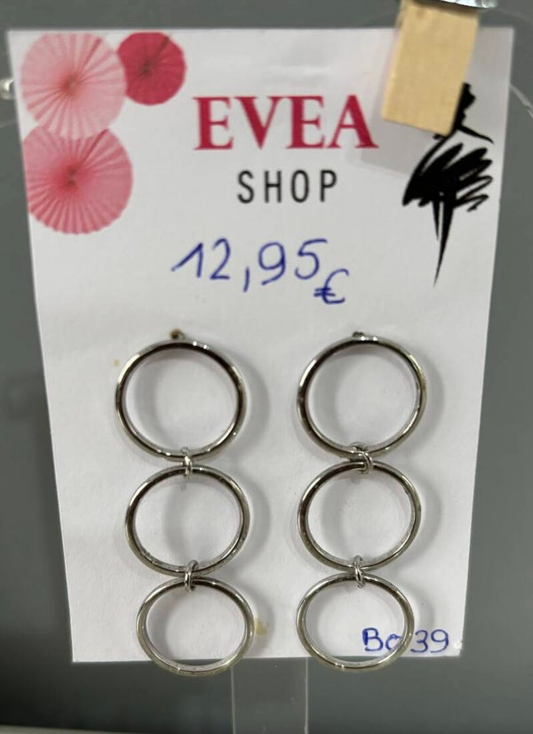 Boucles d'oreilles triples anneaux argentés