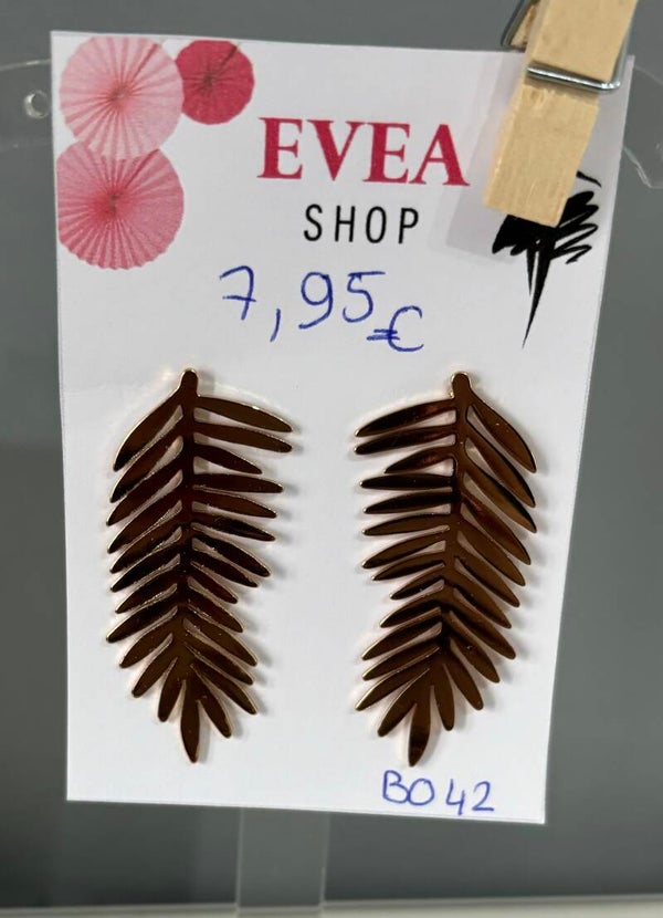 Boucles d'oreilles longue feuille dorées