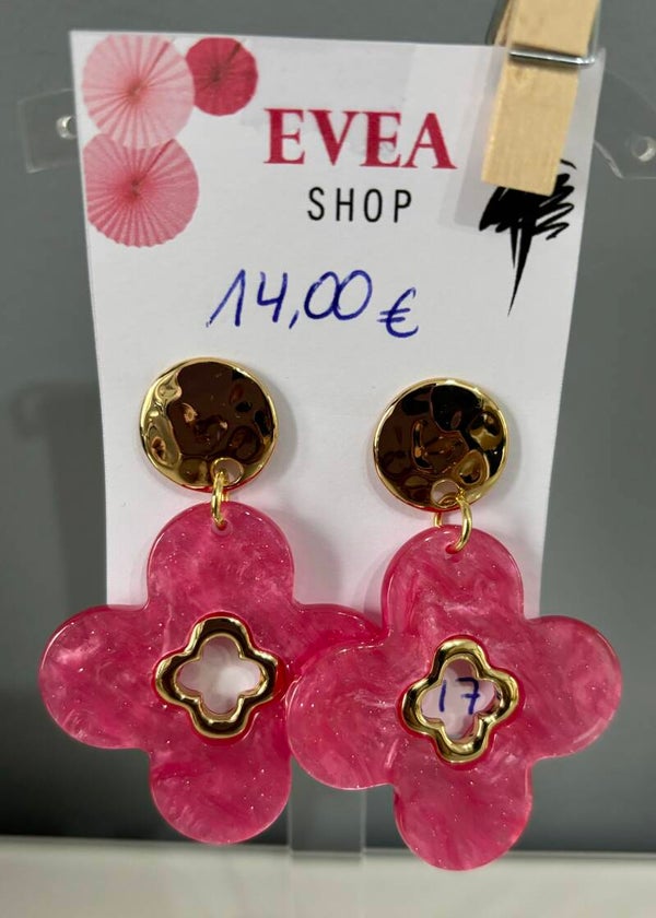 Boucles d'oreilles Marguerite fushia
