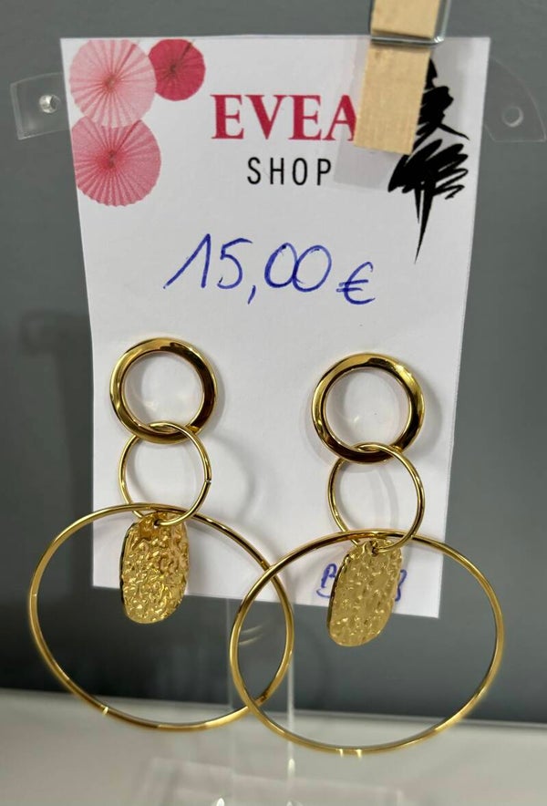 Boucles d'oreilles multi anneaux dorés