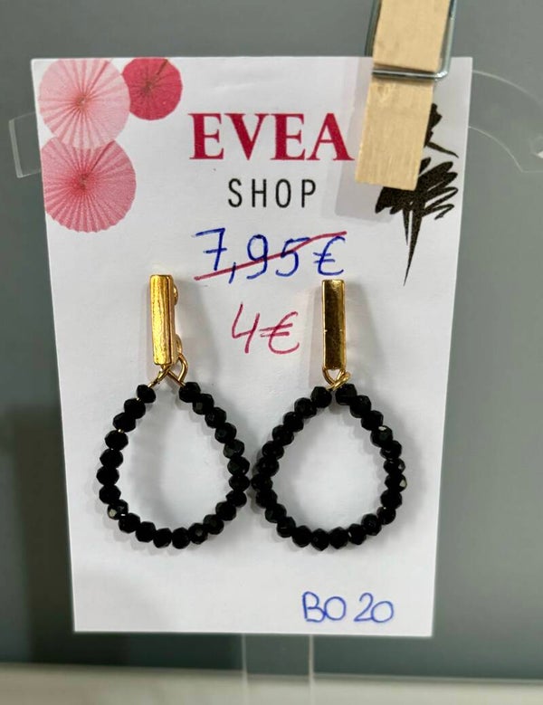 Boucles d'oreilles anneau noir