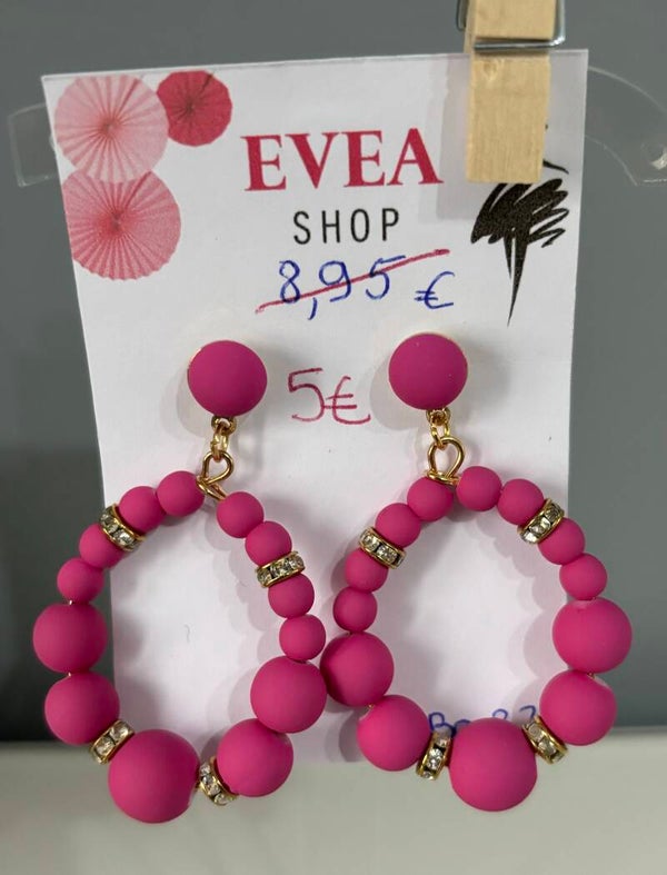 Boucles d'oreilles anneau fushia