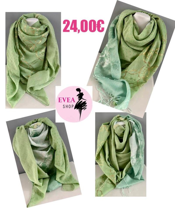 Foulard 4 parties vert pâle
