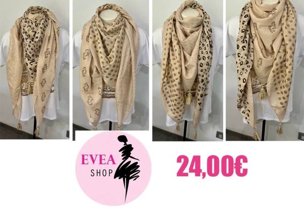 Foulard 4 parties beige